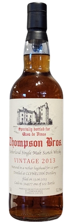 Clynelish Single Malt Scotch Whisky 12 Years Old 2013 'Thompson Bros' 52.3% 700ml